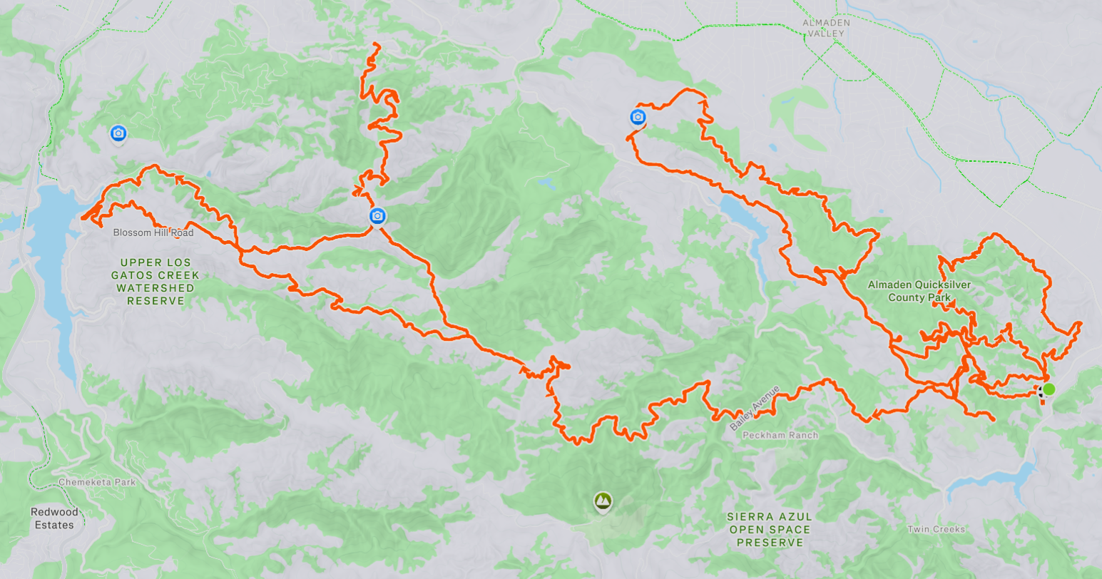 Quicksilver 100k course map