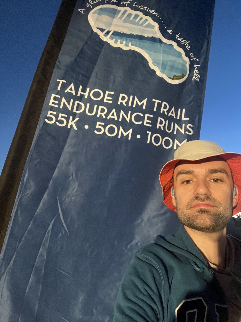 Me at the start of the Tahoe Rim Trail Endurance Run 64k