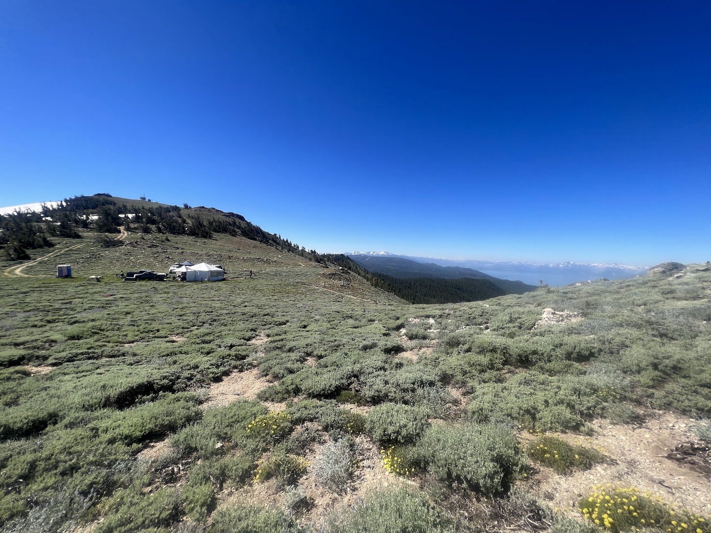 One of the marvelous views on the course. You can see the Snow Valley Peak aid station.